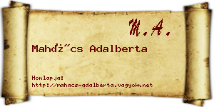 Mahács Adalberta névjegykártya